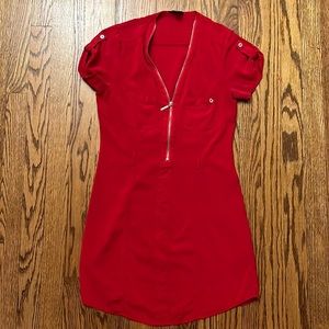Guess Red Zip-Up Dress